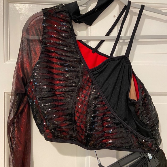 Revolution Tenth House SELENE Leotard – Adult Large Red & Black Dance Costume - Picture 14 of 16